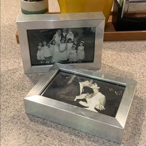 🖼 Set of 2 Silver Rectangular Picture Frames 4x6